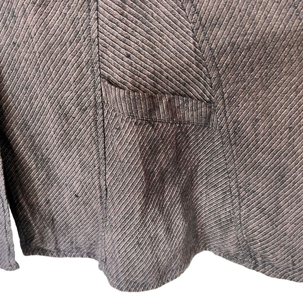 Flax by Jeanne Engelhart Linen Longline Striped Lagenlook Jacket - Picture 6 of 10